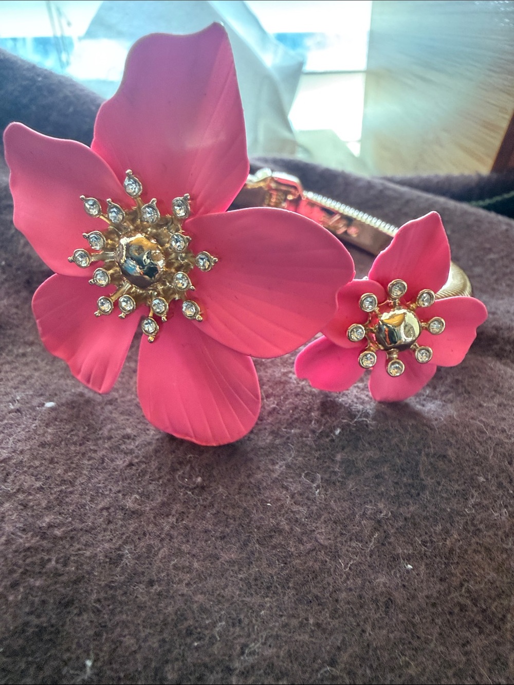 Lilly Pulitzer Red Floral Headband with Gold Accents